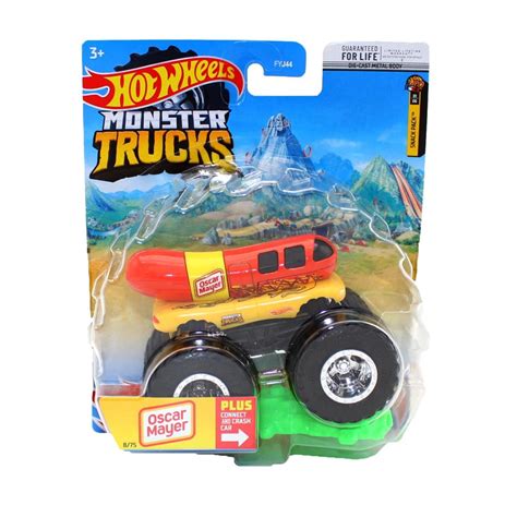 Hot Wheels Monster Trucks Scale Oscar Mayer Includes Connect And Crash Car Walmart