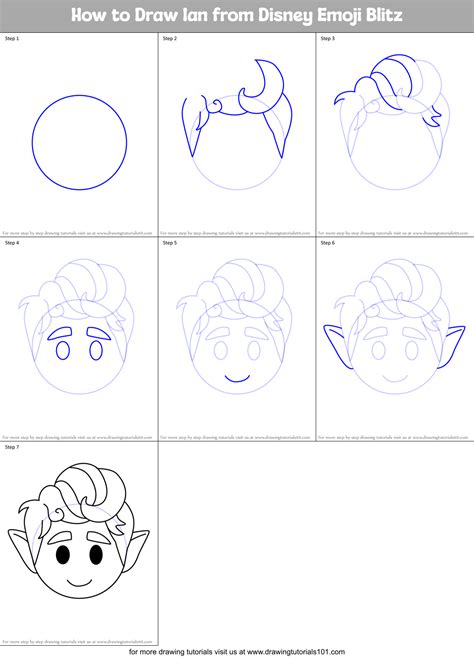 How To Draw Ian From Disney Emoji Blitz Disney Emoji Blitz Step By