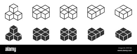 D Cube Icon Set Vector Illustration Stock Vector Image Art Alamy