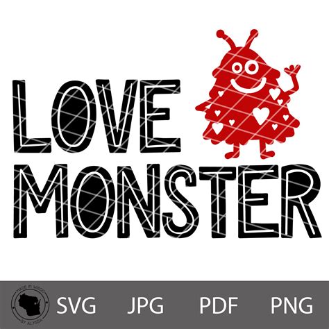 Love Monster Svg Kids Valentines Day Svg Monster Valentines Svg