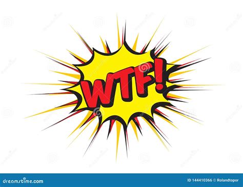 Color Comic Speech Bubble And WTF Vector Illustration Stock Vector