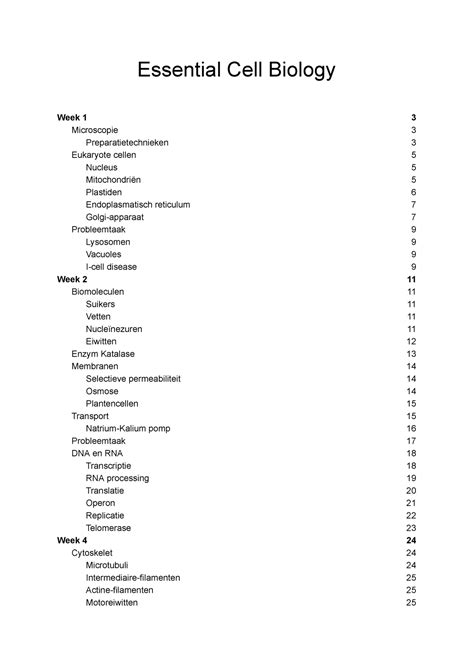 Samenvatting Cell Bio Essential Cell Biology Week Microscopie