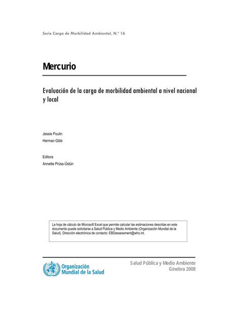 Pdf Mercury Bod Final Version Spanishcarga Ambiental De Mercurio A