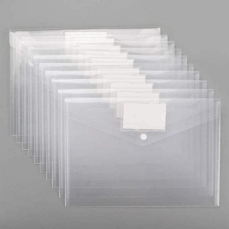 Plastic Envelopes Poly Envelopes, Clear Document Folders US Letter A4 ...