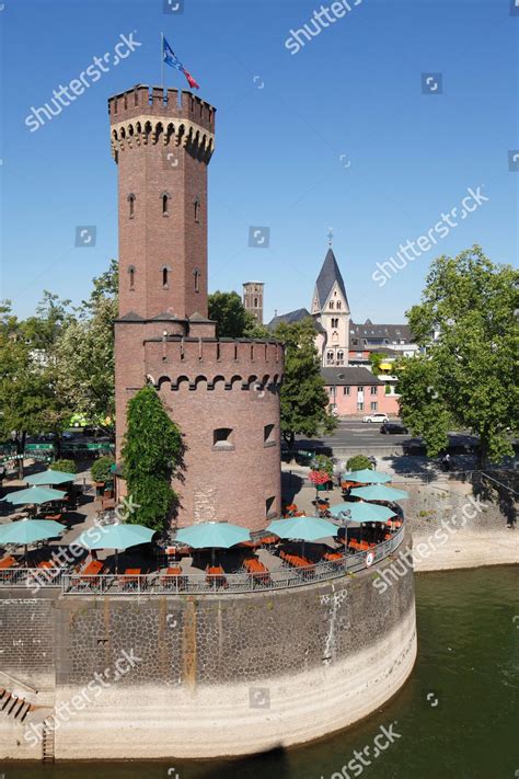 Malakoff Tower Hafenterrasse Cafe Rheinauhafen Cologne Editorial Stock