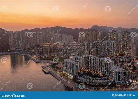 Panorama Aerial View Of Hong Kong City Tseung Kwan O April