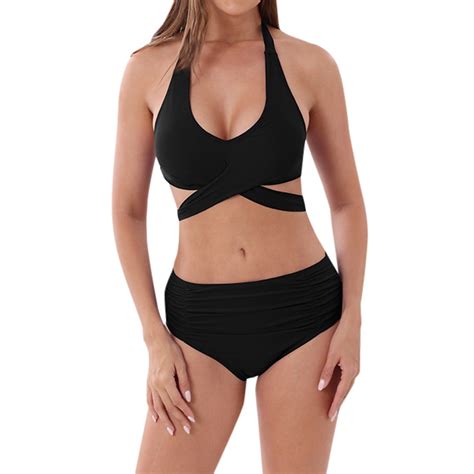 ANINEO Sexy Plus Size Split Swimsuit Women Swimwear Strap Bikini