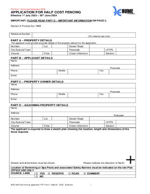 Fillable Online Application For Half Cost Fencing Fax Email Print