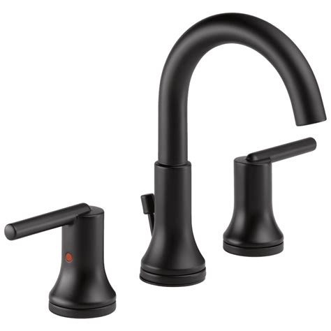 Delta Trinsic Two Handle Widespread Bathroom Faucet In Matte Black 3559 Blmpu Dst