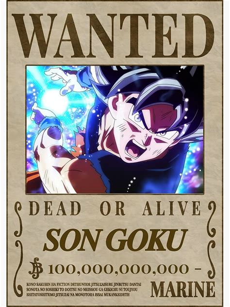 Poster Goku Poster Wanted Par Pepitox7 Redbubble