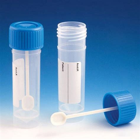 Ml Fecal Containers Skirted Conical Bottom Screwcap With Spoon