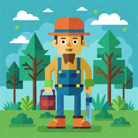 Flat Vector Illustration Of An Arborist Premium Ai Generated Vector