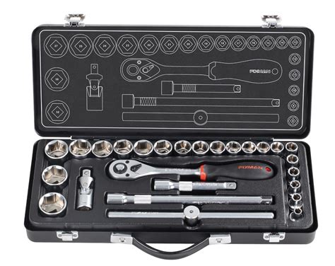 Fixman Tool Kit Set Hand Tools Box Set Wrench Set 26PCS 1 2 Dr Socket