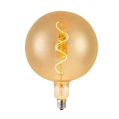 V Tac Led Bulb W Filament Spiral G K Amber Glass Sku