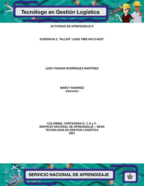 Evidencia 2 Taller Lead Time Aplicado ACTIVIDAD DE APRENDIZAJE 8