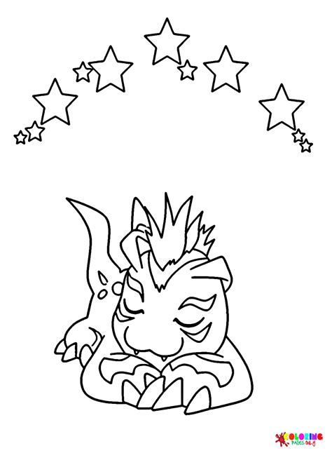 Sleeping Gomamon Coloring Pages Free Printable Coloring Pages