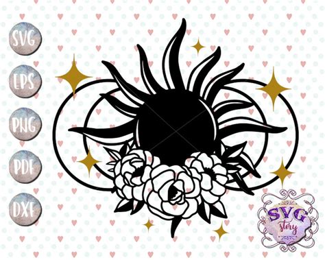 Sun And Moon Svg Files For Cricut Celestial Boho Svg Stars Etsy