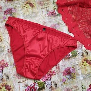Red Satin Panties Silky Panty Bikini Valentines Gift For Woman Erotic Lingerie Etsy