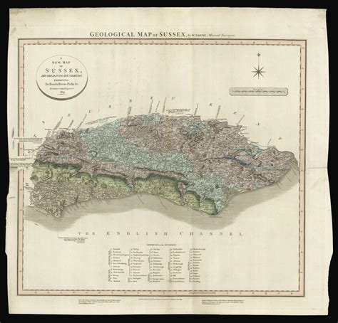 Geological Map Of Sussex By W Smith Mineral Surveyor A New Map Of