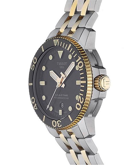 Tissot Mens Swiss Automatic Seastar Two Tone Pvd Stainless Steel