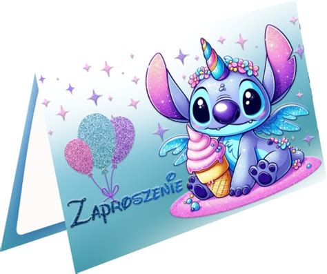 Zaproszenie Na Urodziny Lilo I Stich Stitch Angel Y Zaproszania