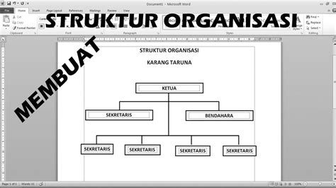 Cara Mudah Membuat Struktur Organisasi Microsoft Word Youtube
