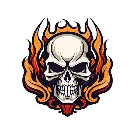 Premium Vector Flaming Skull Vector Clip Art Illustration