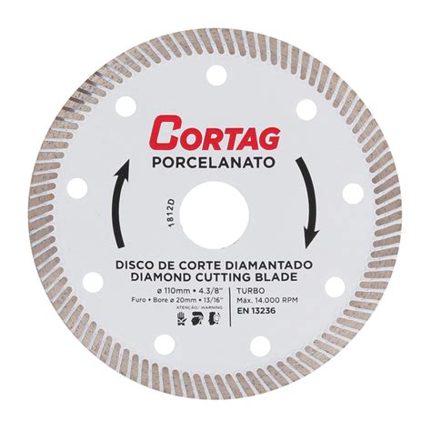 Disco De Corte Diamantado Turbo Para Porcelanato 110mm Cortag Leroy