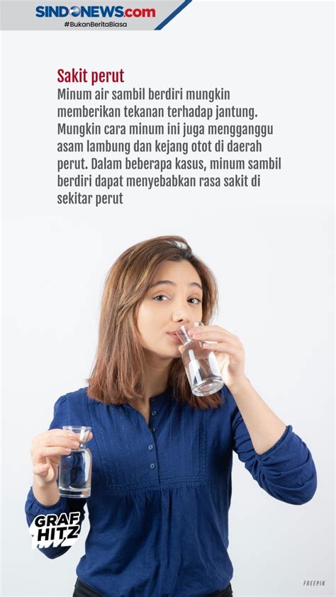 Sindografis Bahaya Sering Minum Sambil Berdiri