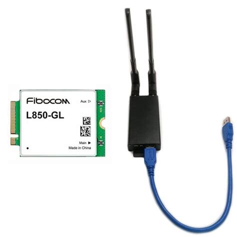 Комплект Модем M.2 Fibocom L850-GL cat.9 + Адаптер USB 3.0 Box для M.2 ...