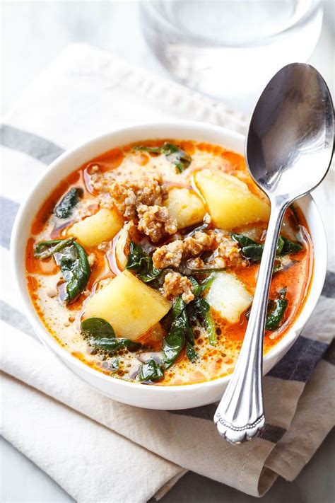 Instant Pot Potato Soup Recipe with Sausage and Spinach — Eatwell101