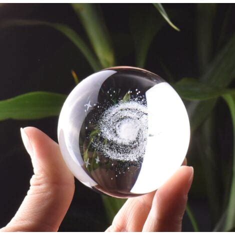 3D Dandelion Crystal Ball Paperweight Laser Etched Glass Sphere Display