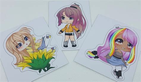 Gacha Life Art Stickers Bundle Set Of Three 3 Stickers Etsy