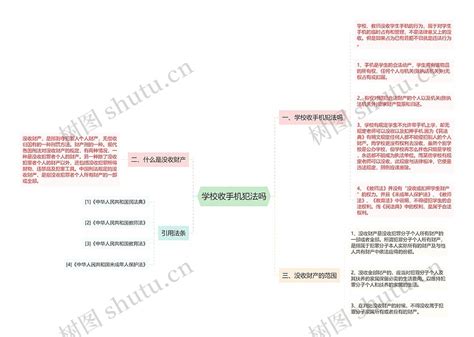 学校收手机犯法吗思维导图编号p7011355 Treemind树图