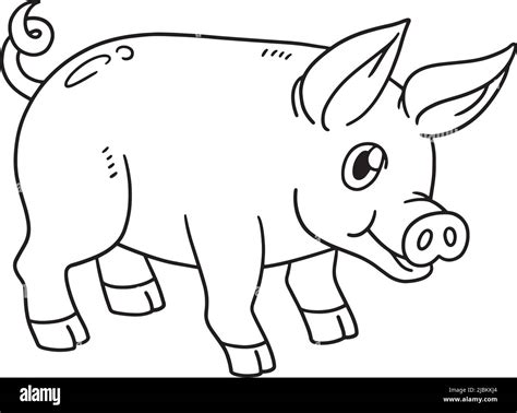 Pig Coloring Page Isolated for Kids Stock Vector Image & Art - Alamy