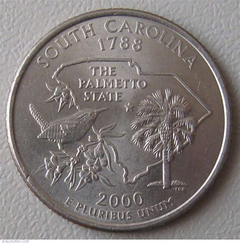 State Quarter 2000 P South Carolina Quarter 50 State Series 1999