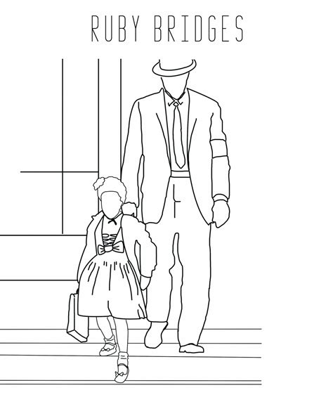 Ruby Bridges Coloring Page