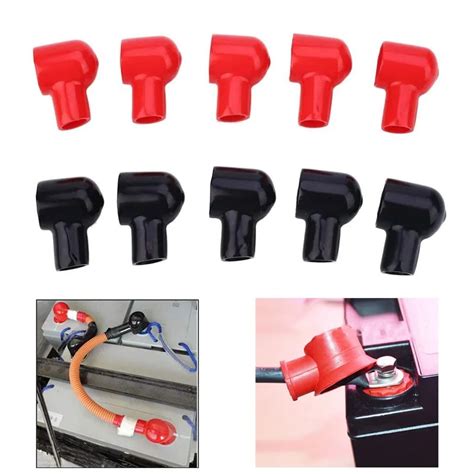 8 Pcs Car Battery Insulating Cover Red Black Terminal Boot Round Rubber