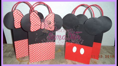 Como Hacer Bolsa Sorpresa Mickey Y Minnie Cartulina Bag Cardboard Diy