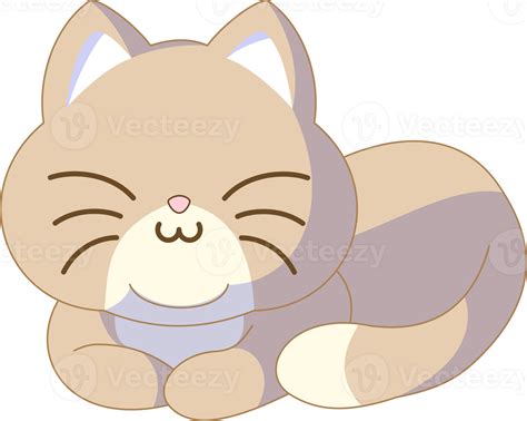 Faceless Cute Cat Illustration 44609859 Png