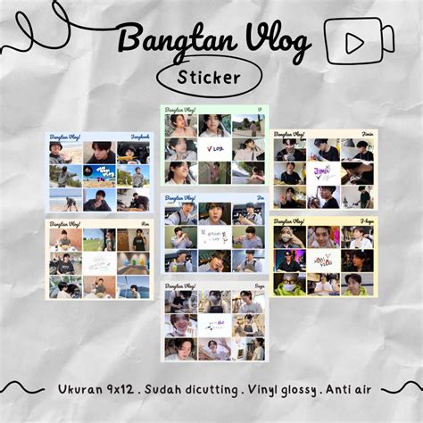 Jual Reverse Stiker Bts Vlog Sticker Bangtan Vlog Jungkook Taehyung