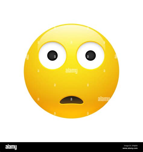 Vector Emoji yellow sad surprised face with eyes and mouth on white ...