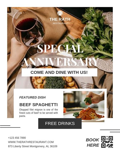 Restaurant Anniversary Offer Flyer Template Venngage