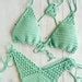 Sexy Crochet Bikini High Cut Thong Bikini Hig Leg Thong Bikini Set