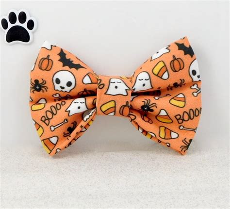 Halloween Dog Bow Tie, Halloween Cat Bow Tie, Ghost Dog Bow Tie, Trick ...