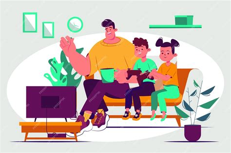 Premium Vector | Gaming concept with people scene in the flat cartoon ...