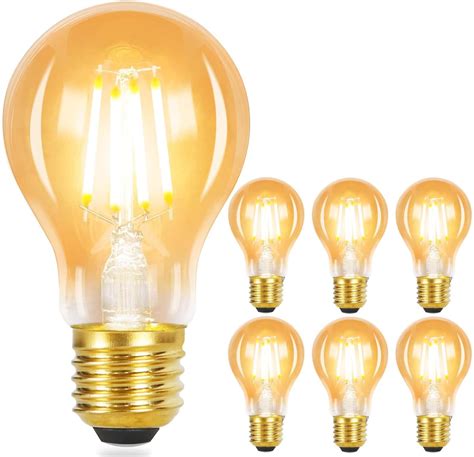 GBLY 6er pack LED Glühbirne E27 Lampe Vintage Warmweiß Filament