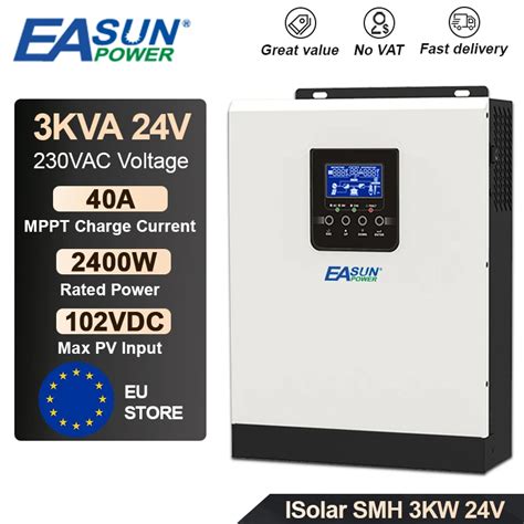 3000va Hybrid Solar Inverter 2400w 24vdc 220vac Build In 40a Mppt Solar