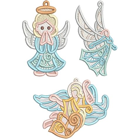 Free Standing Lace Angels 2 | Machine Embroidery Designs by JuJu