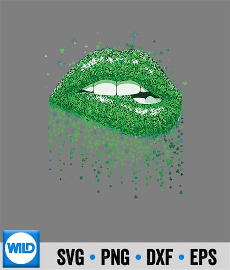 St Patricks Day Svg Green Lips Biting Sexy Irish Shamrock St Patricks